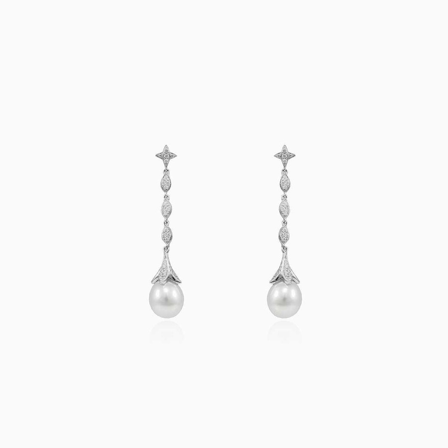 Woman Monte Cristo | Pearl Drop White Gold Earrings