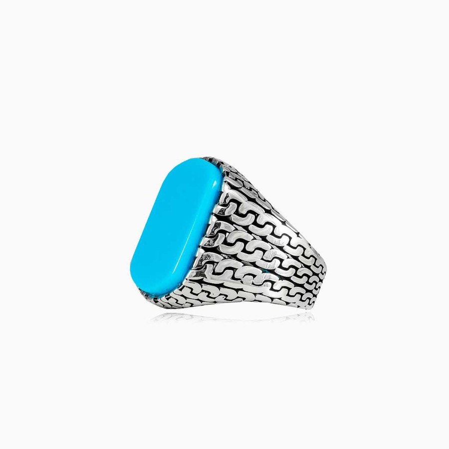 Man Monte Cristo | Chained Turquoise Ring