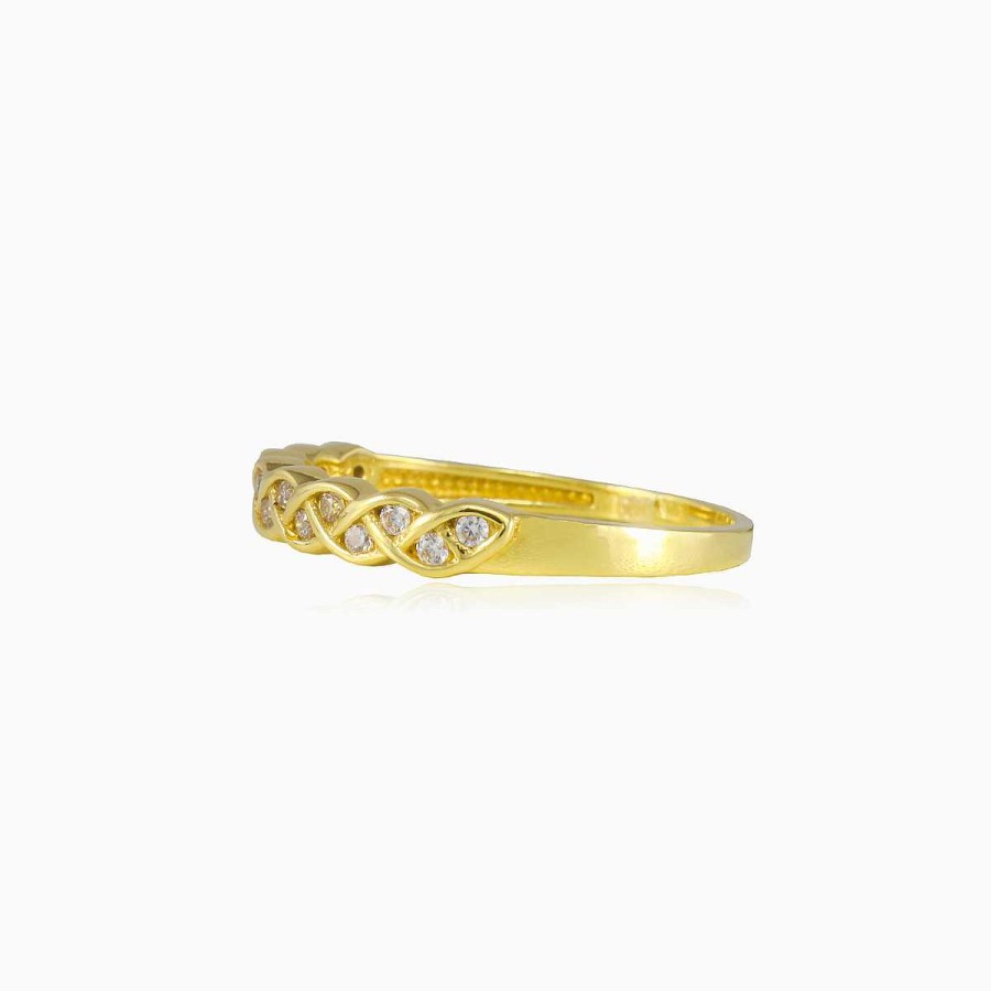 Woman Monte Cristo | Braided Gold Crystal Ring