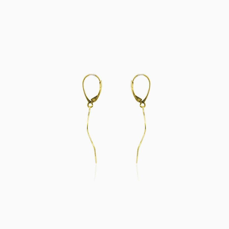 Woman Monte Cristo | Dangling Leaf Gold Earrings