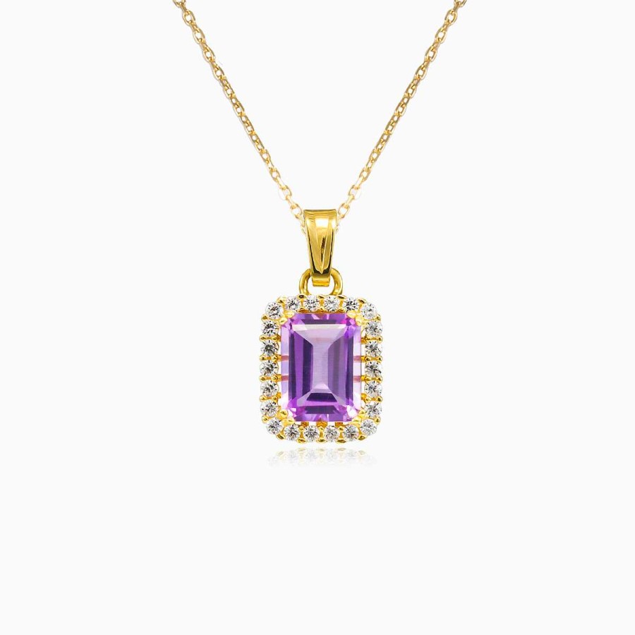 Woman Monte Cristo | Halo Emerald Amethyst Pendant