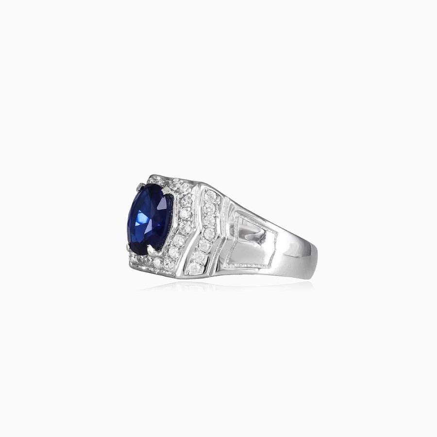 Man Monte Cristo | Oval Blue Quartz Ring