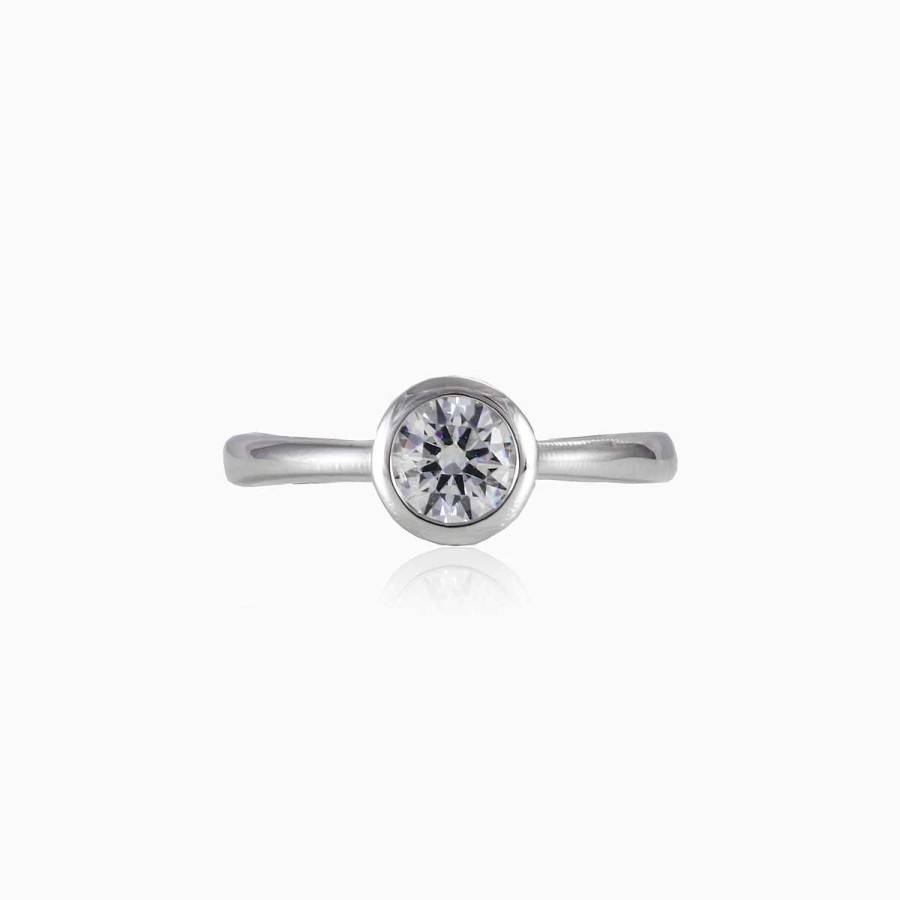 Woman Monte Cristo | Bezel White Gold Ring