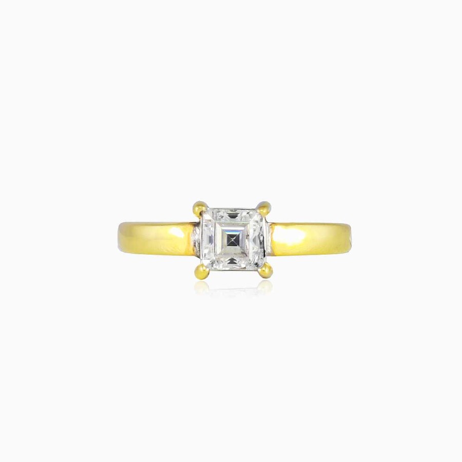 Woman Monte Cristo | Princess Crystal Yellow Gold Ring