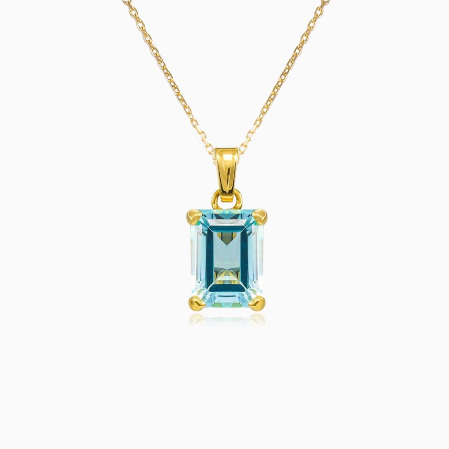 Woman Monte Cristo | Blue Topaz Gold Pendant