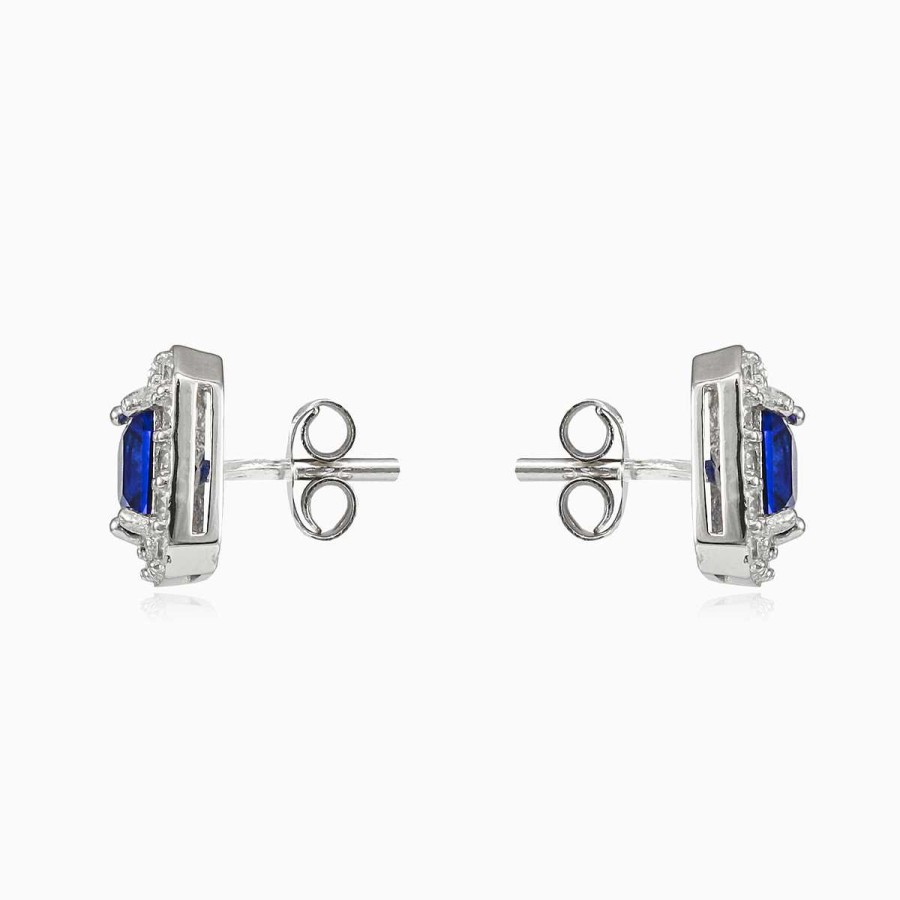 Woman Monte Cristo | Square Blue Quartz Studs