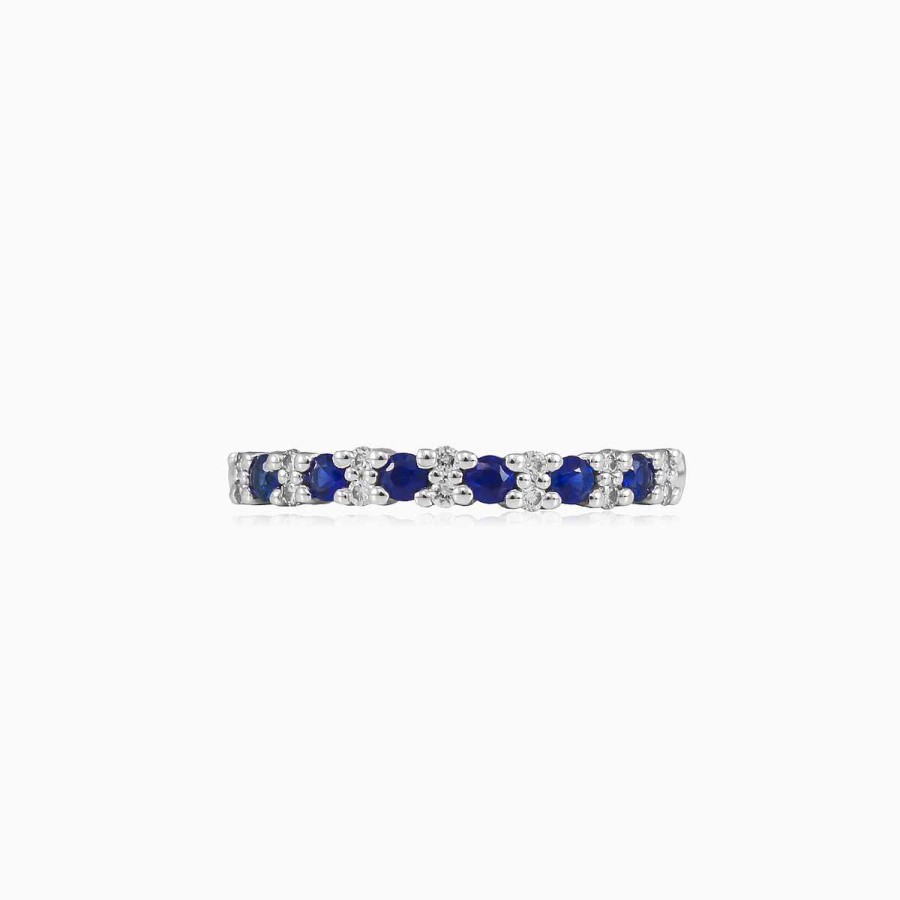 Woman Monte Cristo | Blue Sapphire And Diamond Band