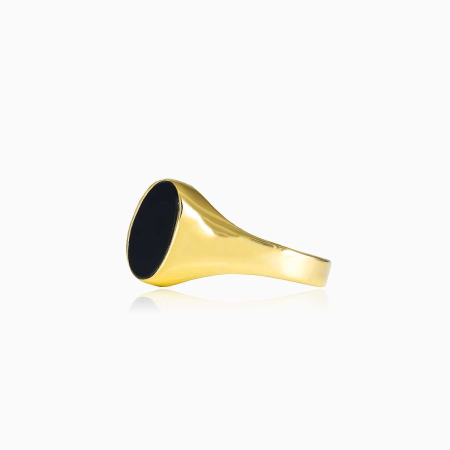 Woman Monte Cristo | Gold Oval Onyx Ring