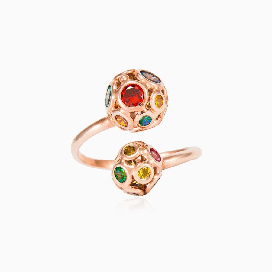 Woman Monte Cristo | Mosaico Rose Beads Open Ring